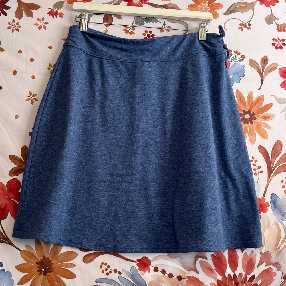 T by Talbots LP/XLP Heather Blue PullOn Stretchy Clean Girl Minimal Resort Skirt